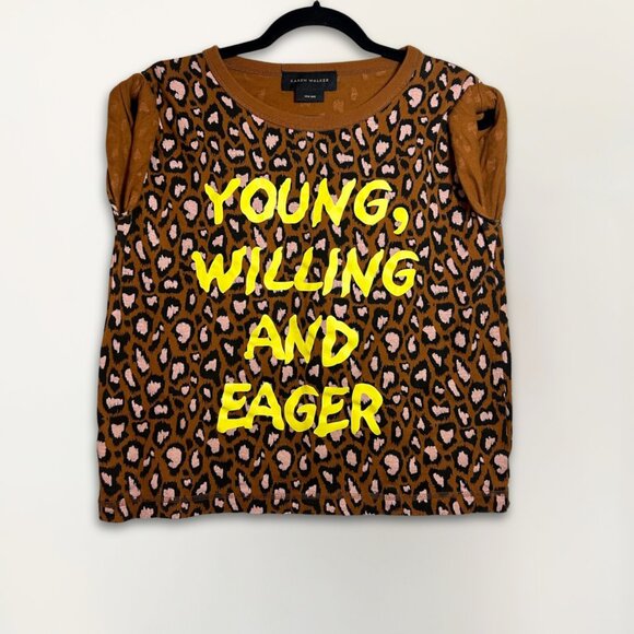 KAREN WALKER - YOUNG WILLING AND EAGER LEOPARD TEE SIZE 4 - Picture 1 of 4